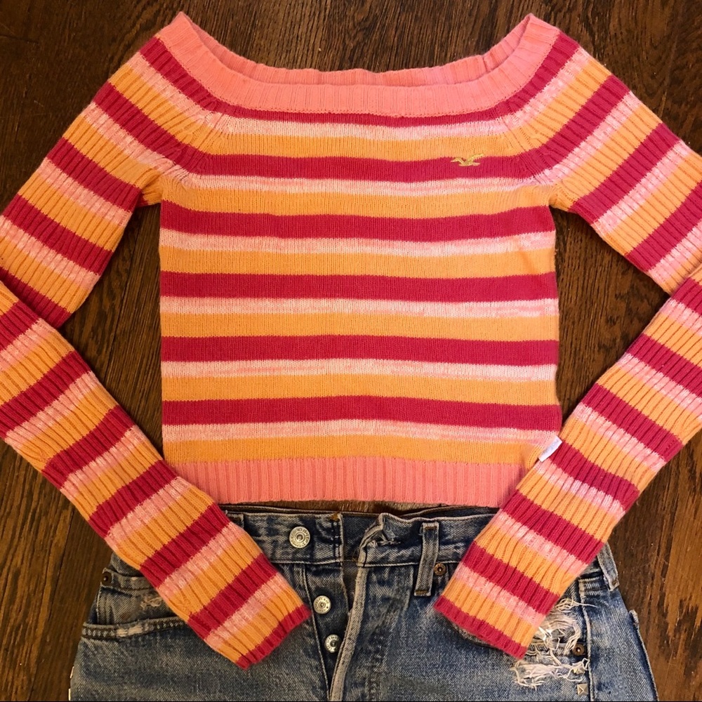 Hollister S Cali off shoulder scoop summer knit